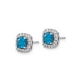 thumbnail image 2 of 1.20 Carat (Ctw) Blue Topaz Earrings in 14K White Gold with Lab-Grown Diamonds 1/3 Cart (Ctw) for Women, 2 of 6