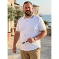 thumbnail image 4 of DARING DIVA Men's Contrast Collar Short Sleeves Breathable Polo Shirts XL White, 4 of 7