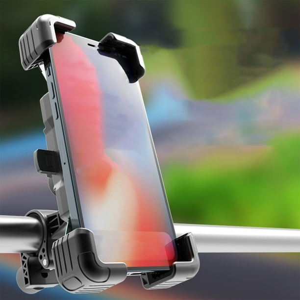 Soporte para teléfono móvil de motocicleta, a prueba de golpes, para bicicleta, con marco de navegación, giratorio de metal