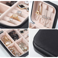 thumbnail image 2 of pequeño joyero collar anillo organizador de almacenamiento mini joyero doble capa organizador de joyas de viaje para mujeres niñas regalo / negro Namotu CQ630, 2 of 4