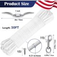 thumbnail image 2 of 50FT Flag Pole Rope Line Kit, 0.23 inch Flag Rope and Clips Kit Replacement with 4PCS Swivel Flag Pole Hook Clips/Cleat Hook, 2 of 6