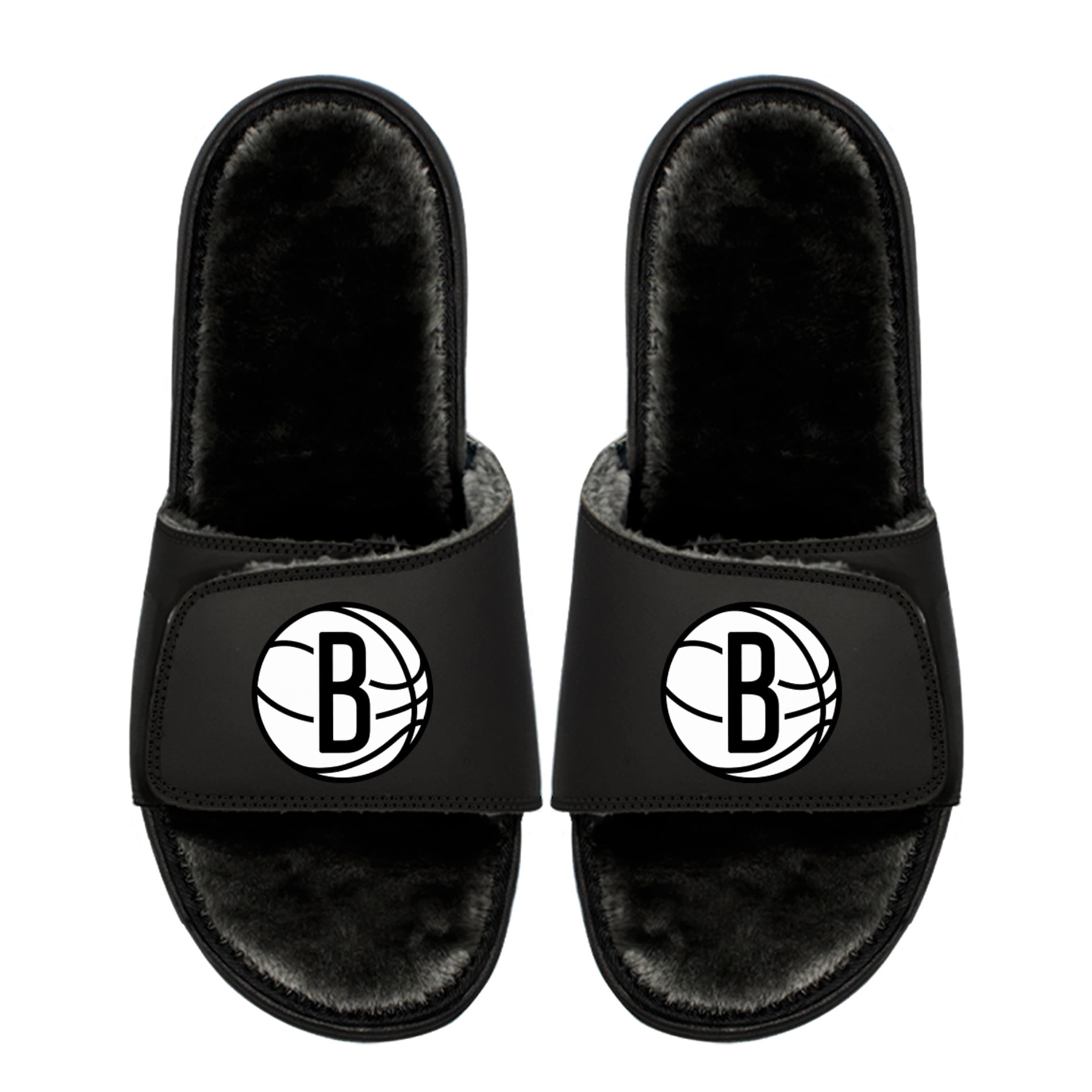 Unisex ISlide Brooklyn Nets Logo Fur Slide Sandals