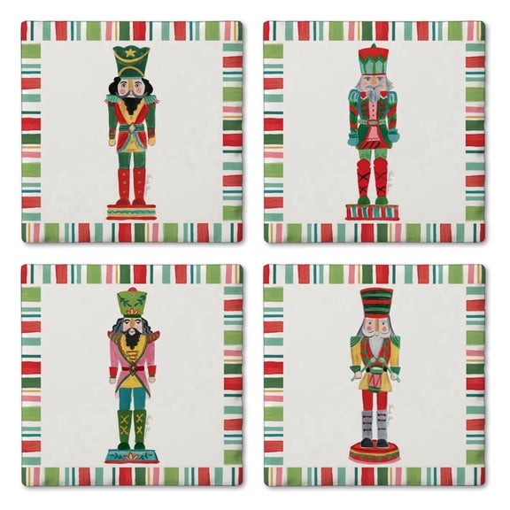 Thirstystone Holiday Nutcracker 4-Pack Assorted Tumbled Tile Coasters