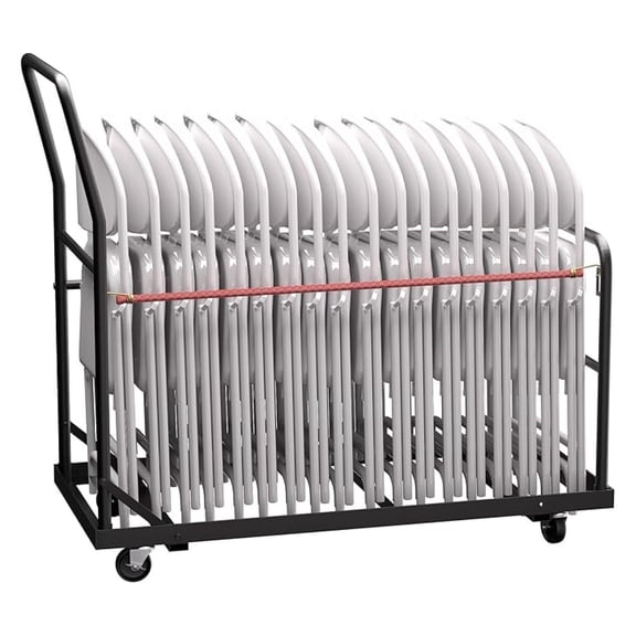 Folding Chair Cart with Wheels Heavy Duty 300 LBS Capacity, Rolling Chair Dolly for 25 Chairs w/Dual Handles & Anti-Fall Design, Cart for Events, Church, Conference, Weddings