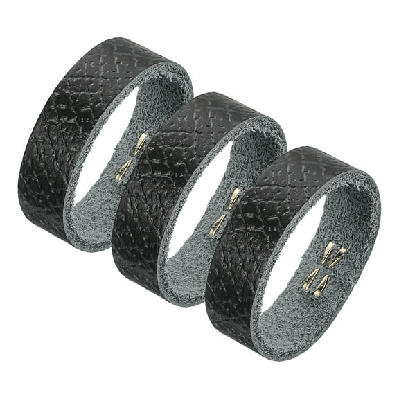Uxcell 3 Pack Leather Belt Loop Keeper for 1.1 Inch Wide Belt, Black, 3.35x0.39inch
