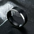 thumbnail image 6 of 8MM Gold Black Blue Silver Band Men Stainless Steel Black Brushed Ring Size 6-12, 6 of 7