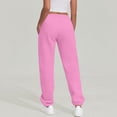 thumbnail image 5 of Sweatpants For Women Trendy Elastic Waist Cinch Bottom Lounge Pant Lightweight Baggy Joggers With Pocket 27" 28" 29" Inseam Pink S, 5 of 6
