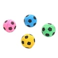 thumbnail image 1 of Paquete de 4 juguetes para mascotas: pelotas de fútbol de espuma pequeñas, juguetes coloridos para gatos, regalos para perros y gatos, juguetes para lanzar., 1 of 5