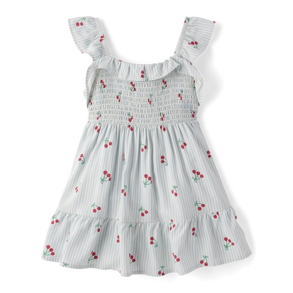 The Children's Place Toddler Girls Striped Cherry Smocked Ruffle Dress, Sizes 12M-5T