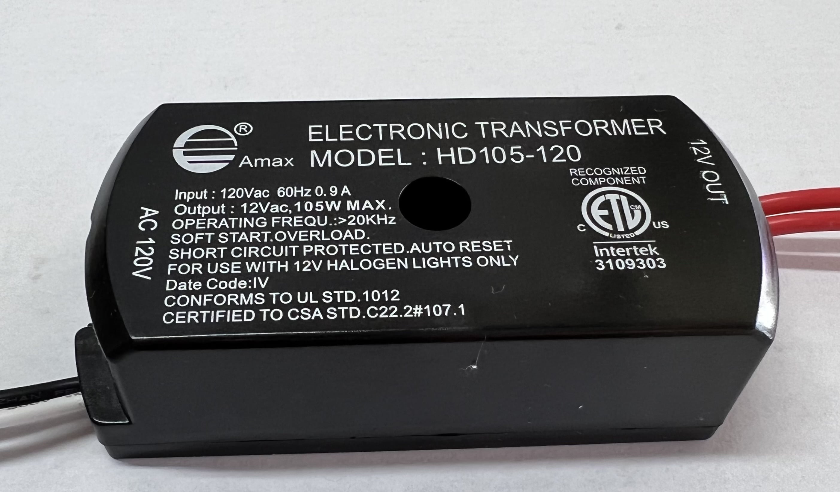 Amax Lighting 2.875 in. Electronic Transformer for Halogen or Incandescent Lights HD60-120
