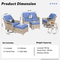 thumbnail image 3 of Ovios 6 Pieces Patio Furniture Set All-Weather Outdoor Sectional Patio Sofa Wicker Rattan Conversation Set with Swivel Rocking Chairs for Backyard, 3 of 6