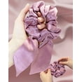 thumbnail image 3 of 100% Mulberry Silk Scrunchies for Women Grils, Satin Hair Scrunchies, Silk Soft Hair Ties Fashion Hair Bands Hair Bow Ropes Elastic Bracelets Ponytail Holders (Bean Paste Color）, 3 of 6