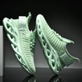 thumbnail image 2 of Zapatos para caminar transpirables sin cordones para hombre, zapatillas de deporte informales ultraligeras y a la moda para gimnasio, color verde, 2 of 6