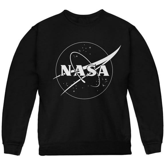 NASA Outline Logo Youth Sweatshirt Black YSM