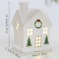thumbnail image 3 of White Christmas Decor Ceramic Lighted Snow House, Christmas Village Tabletop Ornament for Holiday Shelf Decor, Winter Wonderland Home with Cozy Glow, 5.5 Inch, 3 of 8