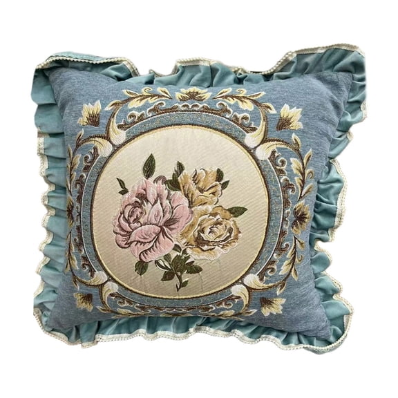 Vikakiooze Lace Pillow Sofa Living Room Bedroom Bedside Car Fabric Embroidery Pillow Waist Cushion Backrest