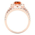 thumbnail image 4 of Clara Pucci 14K Rose Gold 1.795 Simulated Ruby Engraveable Engagement Ring + Wedding Band Set, 4 of 7