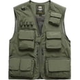 thumbnail image 2 of SURJDE Mens Jacket Field Pofessional Emergency Field Fishing Multi Pocket Vest (b-Green, L), 2 of 3