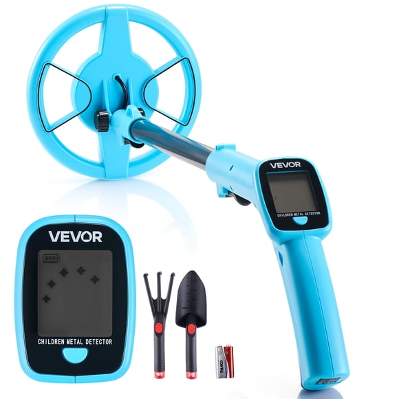 VEVOR Metal Detector, 4", Lightweight Metal Detector with LCD Display, 6" IP68 Waterproof Search Coil, Adjustable 25.6"-36.6" High Accuracy Gold Detector, Easy to Use, for Detecting Gold Exploration