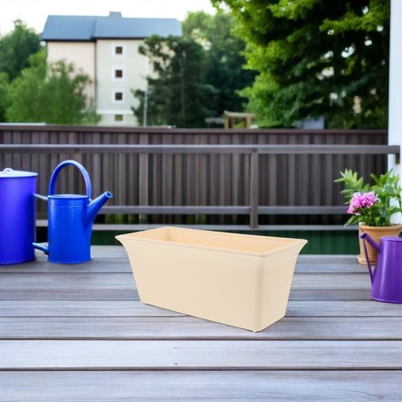 LOLIPPYY Rectangular Plastic Window Planter Box Weather Resistant for Outdoor Vegetable and Flower Planting