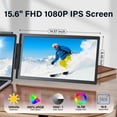 thumbnail image 2 of Laptop Screen Extender Dual Portable Monitor 15.6",FHD 1080P IPS USB-C Travel Monitor for 14-16.5" Laptops,Plug and Play Second Screen for Windows/Mac /Android/Switch/PS5/Xbox, 2 of 9