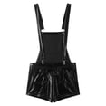 thumbnail image 6 of Lejafay Men's Shiny Metallic Adjustable Bib Overall Suspender Short Romper Overalls Hotpants Festival Black 3XL, 6 of 7