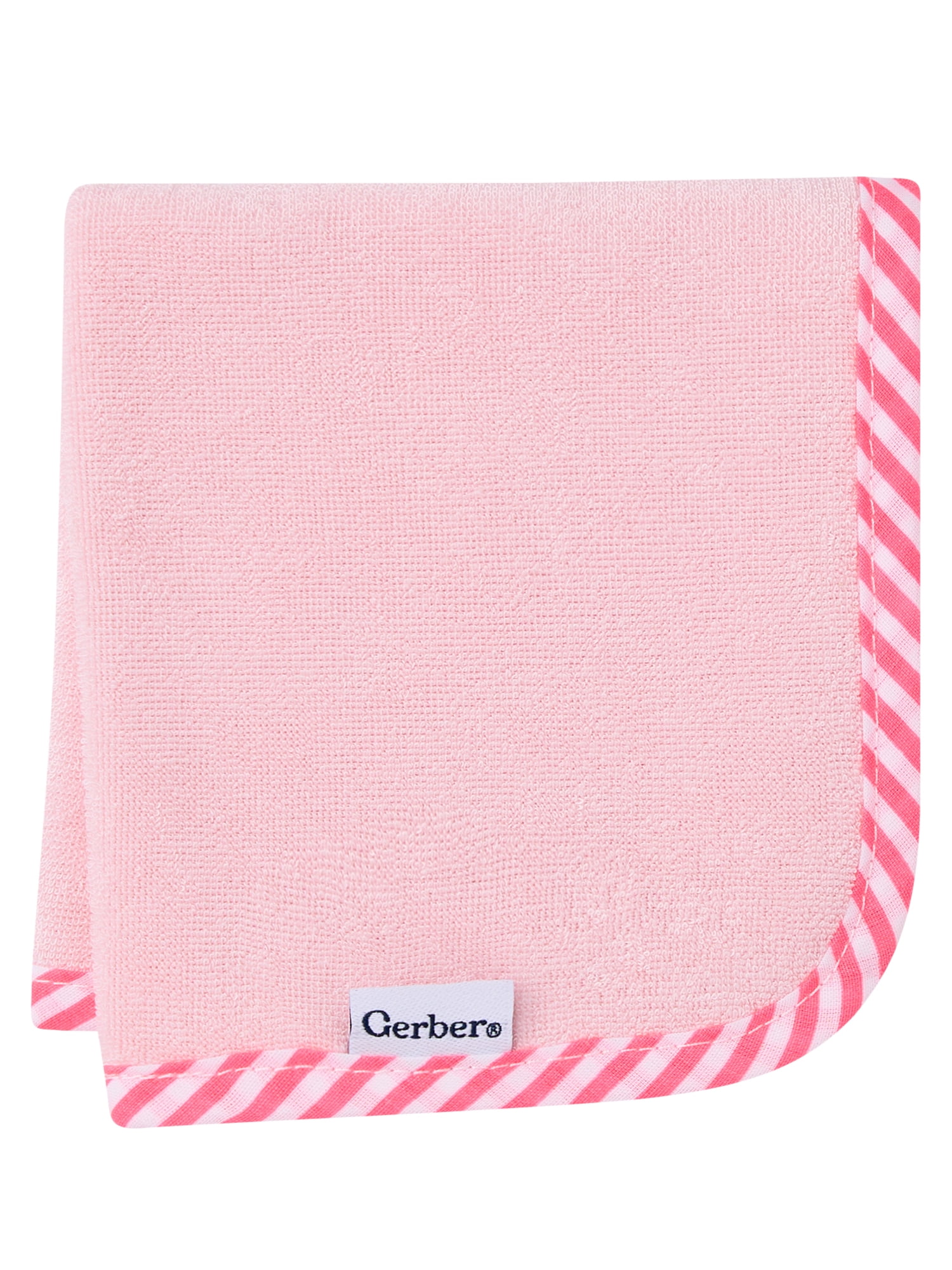 Gerber Baby Girl Pink Absorbent Knit Terry Washcloth, 6-Pack, One Size