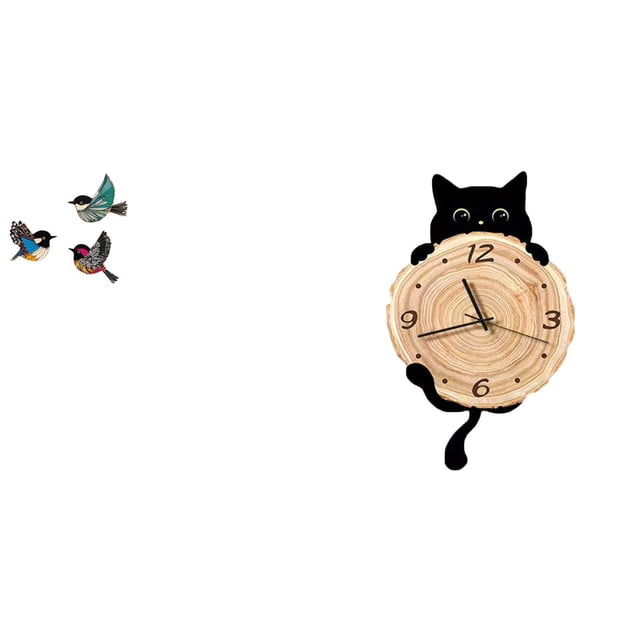 Juego de decoración de pared con reloj de pájaro de madera para jardín, estudio, sala, granja, oficina, dormitorio infantil, hogar, adorno colg