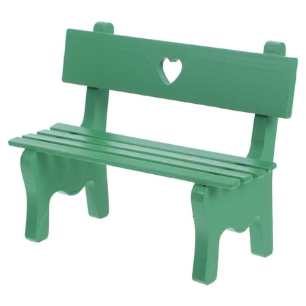 LEORX mini chair Mini Wooden Garden Bench Green 1Pack for Outdoor Use 6.5*4.9*3.1in