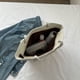 thumbnail image 2 of Bolsa Para Las Axilas Bolso para axilas para mujer, con cremallera, de pana, grande, simple, para compras (blanco), 2 of 8
