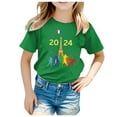 thumbnail image 2 of Little Girl's 2024 Paris Graphic Tees Short Sleeved Round Neck Summer T-Shirt, 2 of 4