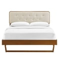 thumbnail image 6 of Modway Bridgette Queen Wood Platform Bed with Angular Frame in Walnut/Beige, 6 of 10
