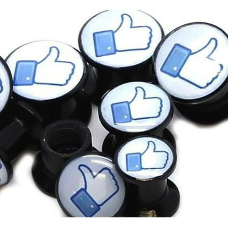 

Facebook Like Stash Box Screw Fit Acrylic Gauges/Plugs 7/16 (11mm) 2 Piece (1 Pair) (A/4/3/14)