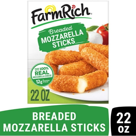 Farm Rich Breaded Mozzarella Cheese Sticks, 22 oz (Frozen Snacks and Appetizers)