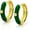 Green, variant on 925 Sterling Silver Gold Plated White Enamel Colored Hoop Minimalist Earrings, Cubic Zirconia, Giorgio Bergamo White