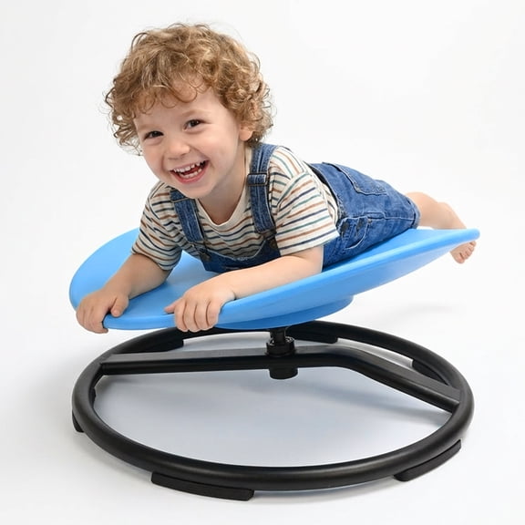 Spinning Chair for Autistic Kids, Sensory Spinner Seat for ADHD Children, 220 lbs Capacity, 360° Spin Chair with Non-Slip Metal Base, Blue