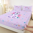 thumbnail image 4 of Metsweet Kawaii Unicorn Queen Sheets 4 Pieces, Colorful Stars Print Queen Sheet Sets,1 Fitted Sheet, 1 Flat Sheet and 2 Pillowcases, 4 of 5