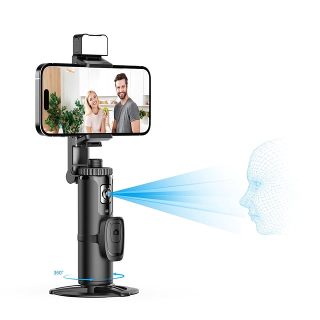 Trípode de seguimiento facial LYSOATUR Auto que gira 360° con control remoto