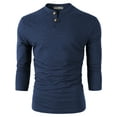 thumbnail image 2 of H2H Mens Casual 3/4 Sleeves Slim Fit Henley T-shirts, 2 of 6