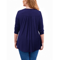 thumbnail image 3 of GingDin Women's Plus Size Long Sleeve Shirts Round Neck Lace Pleated Tunic Tops M-4XL, 3 of 4