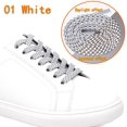 thumbnail image 3 of 2 Paires de Lacets Réfléchissants Plats de Sécurité pour Chaussures Espadrilles Bottes (Blanc, 120cm), 3 of 7