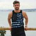 thumbnail image 6 of Rateoe Navy Camouflage American Flag Pattern Sleeveless Gym Shirt Muscle Tee Breathable Workout Shirt Slim-Fit Tank Quick Dry Fit Muscle Tank Top Bodybuilding Sleeveless T Shirt-Large, 6 of 7