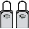 thumbnail image 1 of Key Lock Box Wall Mounted, Portable Lock Box for House Key, 5 Key Capacity, Weatherproof Resettable Code House Key Safe Security Lock Box for Outside Realtors Garage Spare (2 Pack), 1 of 6