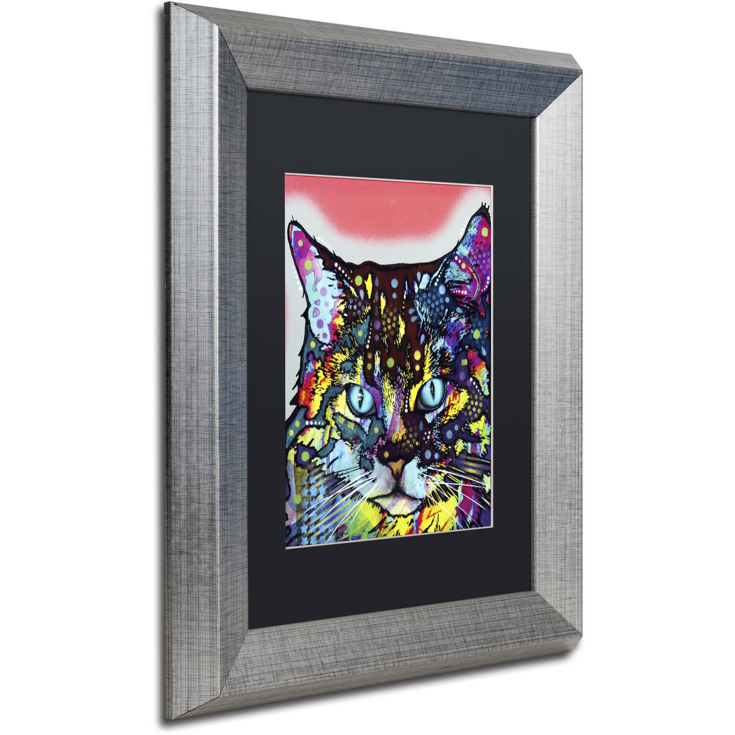 Trademark Fine Art "Maine Coon" Canvas Art by Dean Russo, Black Matte, Silver Frame