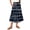 Dark Blue, variant on Women's Striped Skirt Full Length Checkered Boho Maxi Skirts Casual Loose Elastic High Waisted A Line Long Flowy Skirts - Watermelon Red XL