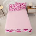 thumbnail image 3 of catabedysis Camo Camping Zipper Full Size Comforter Sets with Fitted Sheet and 2 Pillowcases For Girls,Wildlife Camper Pattern Zipper Bedding Set,Pink White,Pink Reversible,4 Pieces, 3 of 7