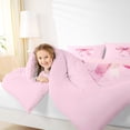 thumbnail image 3 of Manfei Pink Watercolor Bow Letter K Full Size Comforter Sets for Girls, Cute Initial Bows Bedding Sets, Pink Reversible, 3-Piece, 3 of 6