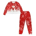 thumbnail image 2 of DISNIMO Snowman Snowflake Print Women Pajamas Set 2 Piece Lounge Set Casual Long Pjs Set with Pocket Long Sleeve Nightwear Sleepwear with Long Pants Crew Neck Loungewear, S, 2 of 7