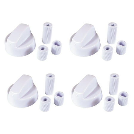 4-Pack White Generic Design Stove / Oven Control Knob With 12