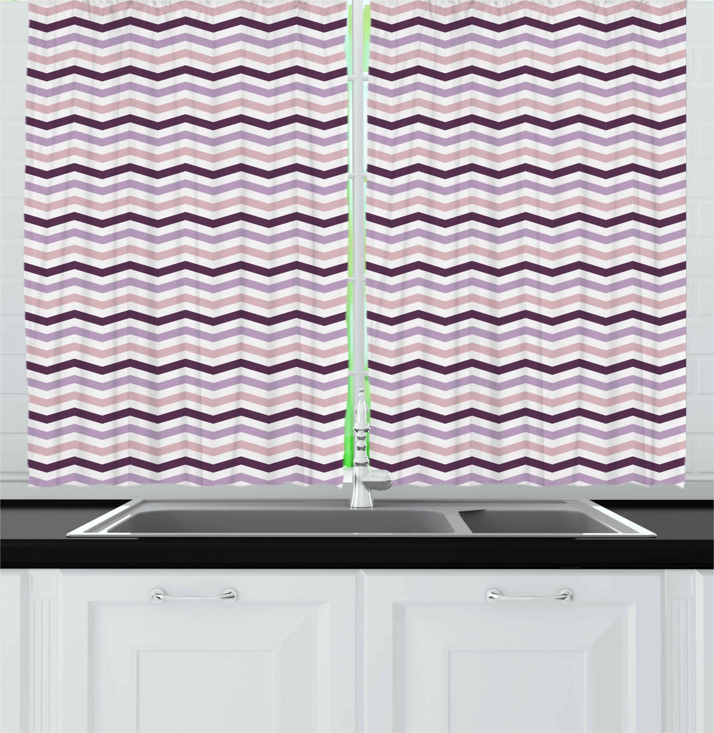 Eggplant 8x6 FT Vinyl Photography Background Backdrops,Sea Ocean Wave Inspired Zig Zag Image in Purple Tones Art Print Background for Graduation Prom Dance Decor Photo Booth Studio Prop Banner